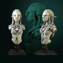 troll female bust pre-supported sculpture figure busts trolls tabletop highdetail anatomy art statue 3dminiature 3dprinting fantasy fictional creature head games toys board 3d print model - Mito3D