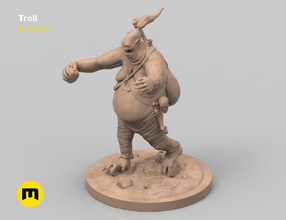 troll figura giochi-giocattoli statua creatura fantasia immaginaria dnd consiglio gioco giochi i giocattoli da tavolo 3d print model - Mito3D