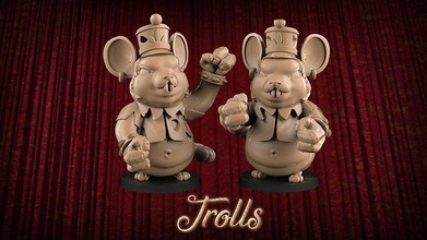 trolls figurines player fantasy football toy game miniature 3d 3dsculpture amouseorchestra gametoys miniatures mouse bloodbowl gamers play games toys board 3d print model - Mito3D
