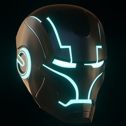 tron iron man helmet lightcycle disney marvel ironman avengers concept neon tonystark thegrid hobby diy 3D print model - Mito3D