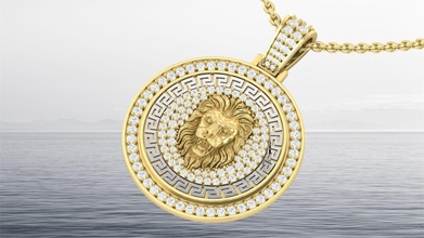 trp 1002 lion pendent jewellery ladies neckwear 3dprint printable stl female jewelry 3dpendent gold silver fashion bestprice traditional pendants 3d print model - Mito3D