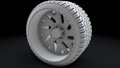 truck low profile tire wheel 3d printable offset print car tread rim vehicle hobby diy automotive 3d print model - Mito3D
