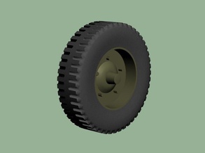 truck wheel printable military transport hobby diy automotive 3d print model - Mito3D