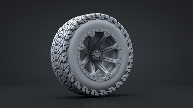 truck wheel tire 3d print car automotive rim tread vehicle hobby diy 3d print model - Mito3D
