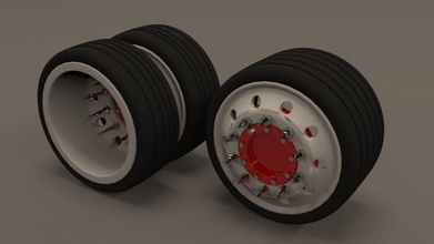 caminhão rodas aros modelo stl roda borda pneu aro partes veículo carro transporte carga 4x4 ampla pirelli suv reboque impresso jogos brinquedos 3d print model - Mito3D