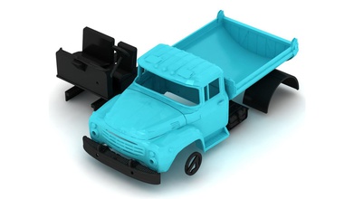 partes apartado camión zil 130 imprimible cuerpo soviético coche vehiculo zil130 soviético impresión bricolaje diy pasatiempo automotor camiones escala simulador conducción wpl 3d print model - Mito3D