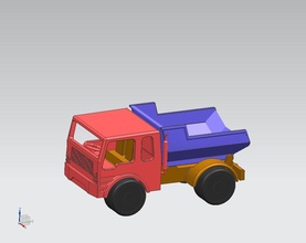 caminhão despejar brinquedo 3dprint transpotação veículo pesado jogos brinquedos 3d print model - Mito3D