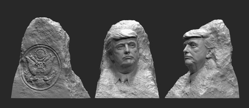 trump rocha 1 a arte donald o presidente rock eua retrato escultura homem esculturas 3d print model - Mito3D