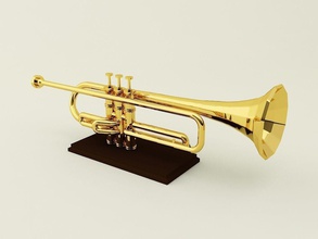 trumpet 3d model instrument music audio musical art sculptures 3d print model - Mito3D