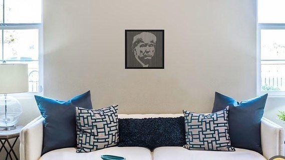 Trumpf Donald Präsident USA Politiker Kunst Berühmtheit Halbton Porträt Mauer Aufkleber Panel Bild Rahmen Künstler Beliebt berühmt 3d print model - Mito3D