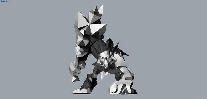 trundle lega leggende barone nashor animale mostro arte desing lol Natale origami inverno 3d print model - Mito3D