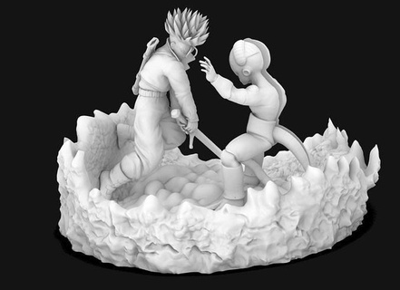 Stämme freeza Drachen Ball Diorama Action Figur Miniatur Skulptur sendet Dragon Goku vegeta Anime Dekor Skulpturen Kunst 3d print model - Mito3D