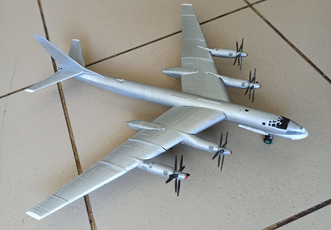 tu-95 tupolev tu95 aircraft soviet bomber russian airplane b52 hobby diy 3d print 3D print model - Mito3D