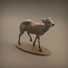 copetudo ciervo 3d impresión animal criatura realista lindo compañero juguete miniatura escultura figurilla naturaleza estatua Arte esculturas 3d print model - Mito3D