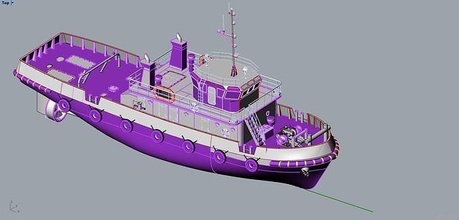tugboat animal characters game printable sculpture decorative goblin mage mesh electronic watercraft ship boat illustration nautical travel harbor sea port science engineering 3d print model - Mito3D