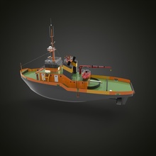 tugboat ii ship boat vessel port harbor push harbour tow sea ocean shipping cargo container watercraft seaport marine naval cruise cruising pallet jack hobby diy automotive 3d print model - Mito3D