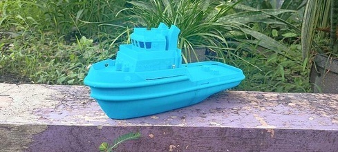 tugboat miniature rc ship boat print vehicle sea container cargo hobby diy automotive 3d print model - Mito3D
