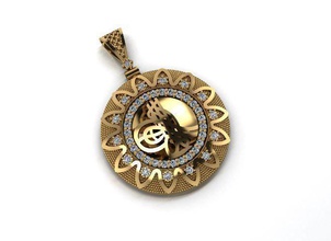 tugra della collana dei gioielli ottomani di pattern ottomano cad cam 3d 3dmodelling 3dprinter moda oro argento la diamante le pietre gemme 21k 22k 18k stampante collane 3d print model - Mito3D