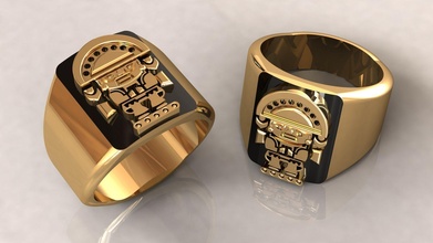 tumi inca anel ouro joalheria prata imprimível jóia jóias esterlina moda chavalier vintage tatuagem estilo beleza platina retro brilhante argolas 3d print model - Mito3D