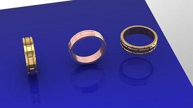 wolfram ring männer backstein pathern hochzeit band muster gebürstet kante engagement gold schmuck juwel design luxus mode ringe 3d print model - Mito3D