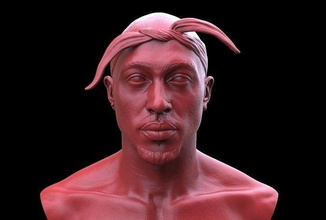 tupac shakur busto 2pac rap celebridad retrato miniaturas figuritas cantante estatua kan ye hip hop leyenda alma fisgonear perro arte esculturas 3d print model - Mito3D