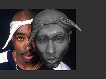 Tupac Shakur rap aktör şöhret şarkıcı Sanat heykeller 3d print model - Mito3D
