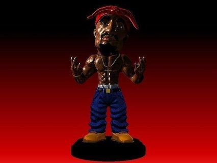 Tupac hip rap sculpture funko pop figure musique cote ouest bandit gangsta art sculptures 3d print model - Mito3D