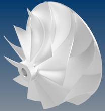 turbocharger centrifugal compressor impeller turbo wheel rotor turbomachinery automotive mechanical race car aerospace billet hobby diy parts 3d print model - Mito3D