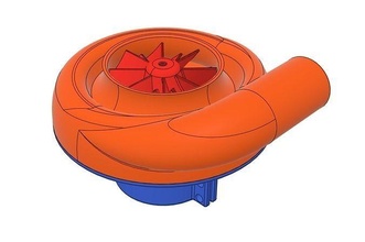 turbocharger dc 775 electric motor power design technology industry 3d car 3dprint 3dprinting turbo turbine impeller charger rmp high speed racing pla hobby diy automotive 3d print model - Mito3D