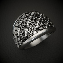 turkey ring silber ring diamanten schmuck druckbar diamant juwel truthahn edelstein ringe 3d print model - Mito3D
