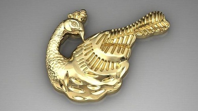 tacchino pendente 3d modello oro argento gioielleria lusso ciondoli stampabile platino uccello animali arte Gallo pollo 3d print model - Mito3D