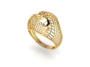turki gold ring filigree pattern jewelry platinum fashion gem silver pendant rings 3d print model - Mito3D