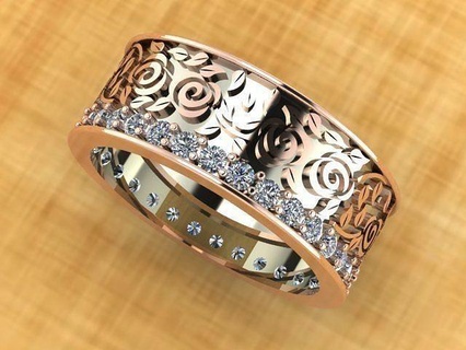 turkish flower ring matrix rhino rhinogold matrixgold flowerring jewelry rings jewellery gold wedding diamond engagement platinum brilliant pendant sterling design 3d print model - Mito3D