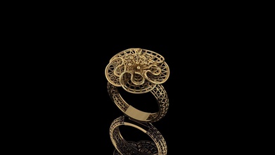 turkish flower ring fusion jewelry gold stereolithography printable rings 3d print model - Mito3D