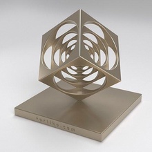 tornitori cubo platonico astratto geometrico forma matematico poliedro arte scultura medio deco 3d print model - Mito3D