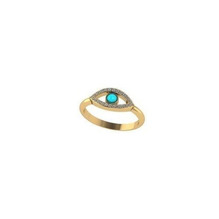 turquesa olho anel 16 5 mm joalheria queixoso ouro Casamento luxo brilhando argolas casar jóia jóias diamante gema moda 3d print model - Mito3D