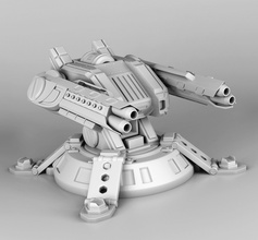 turret 3 robot torreta juegos guerra arte arma asesino impresión 3d 3dprintmodel juguetes 3d print model - Mito3D