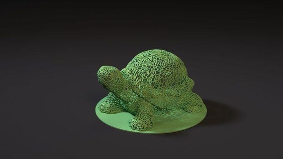 tartaruga Voronoi animais selvagens natureza miniatura figura mar arte animal 3dprint escultura miniaturas estatuetas esculturas 3d print model - Mito3D