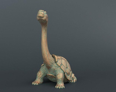 tartaruga scultura animale figura liuto becco falco vecchia stampabile cooter d'acqua dolce arte sculture 3d print model - Mito3D