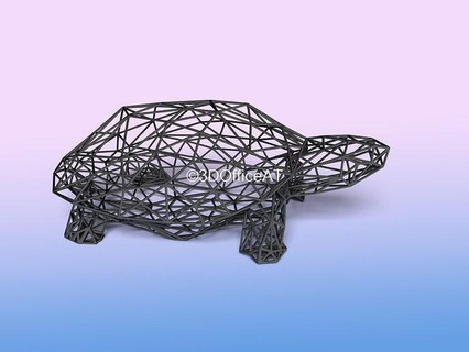 turtle art - resin printing 3d technology printer wire design home decor modern printed statue sculpture animal sophisticated intricate process house 3d print model - Mito3D