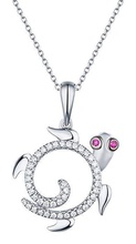 tartaruga pendnat pingente diamante jóias colar pingentes 3d print model - Mito3D