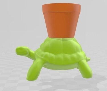 kaplumbağa tencere Sanat tasarım dekorasyon 3d print model - Mito3D
