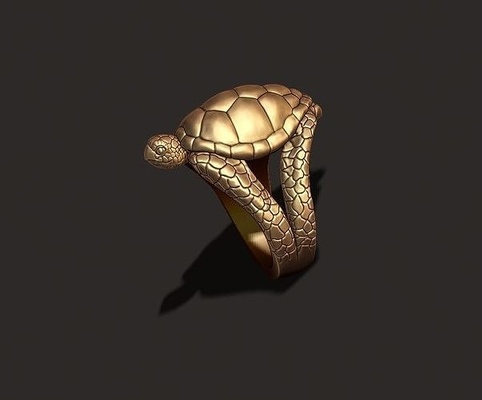 kaplumbağa yüzük okyanus deniz yüzme kaplumbağalar evcil hayvan sürüngen hayvan su hayvanat bahçesi doğa yaban hayatı kertenkele ejderha mücevher takı gümüş kolye yüzükler 3d print model - Mito3D