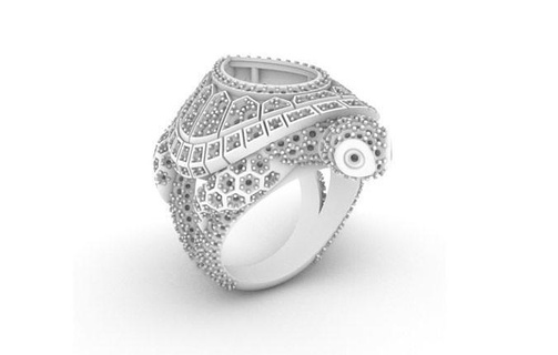 Tortuga anillo Pera cortar Roca joyería joya imprimible anillos 3d print model - Mito3D