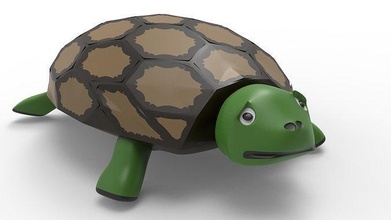 Tortuga juguete tortuga figura personaje ilustración disney dibujos animados estilizado animal gracioso cáscara toon marioneta 3dsmax cuento hadas equipado bípedo juegos juguetes 3d print model - Mito3D