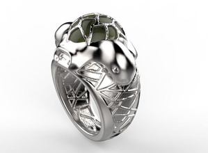 les tortues de l'anneau la tortue d'argent joyau bijoux mode imprimable engagem mer anneaux 3d print model - Mito3D
