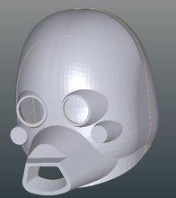 colmillo asaltante cabeza estrella guerras máscara cara krayt clan talla usable arte escaneos réplicas 3d print model - Mito3D