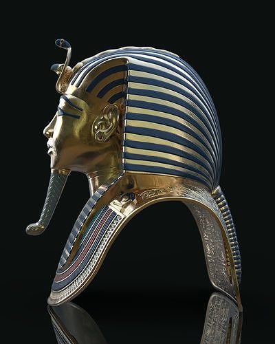 tutankhamun mask king gold egypt art history scans replicas collectible rare 3D print model - Mito3D