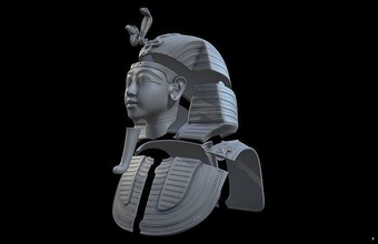 Tutanchamun Maske v3 3d Drucken Tutanchamon uralt Ägypten Mumie ägyptisch Pharao Sammlerstück König 3dprinting Selten Artefakt Meisterstück Pharaon Beerdigung Kunst Gold Repliken 3d print model - Mito3D