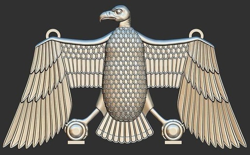 tutankhamun pendant necklace eagle 3d model cnc printing chest egyptian ancient art egypt pharaoh nekhabet nekhbet king jewelry sculptures 3d print model - Mito3D